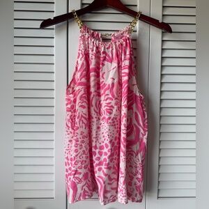 Lilly Pulitzer halter style silk blouse